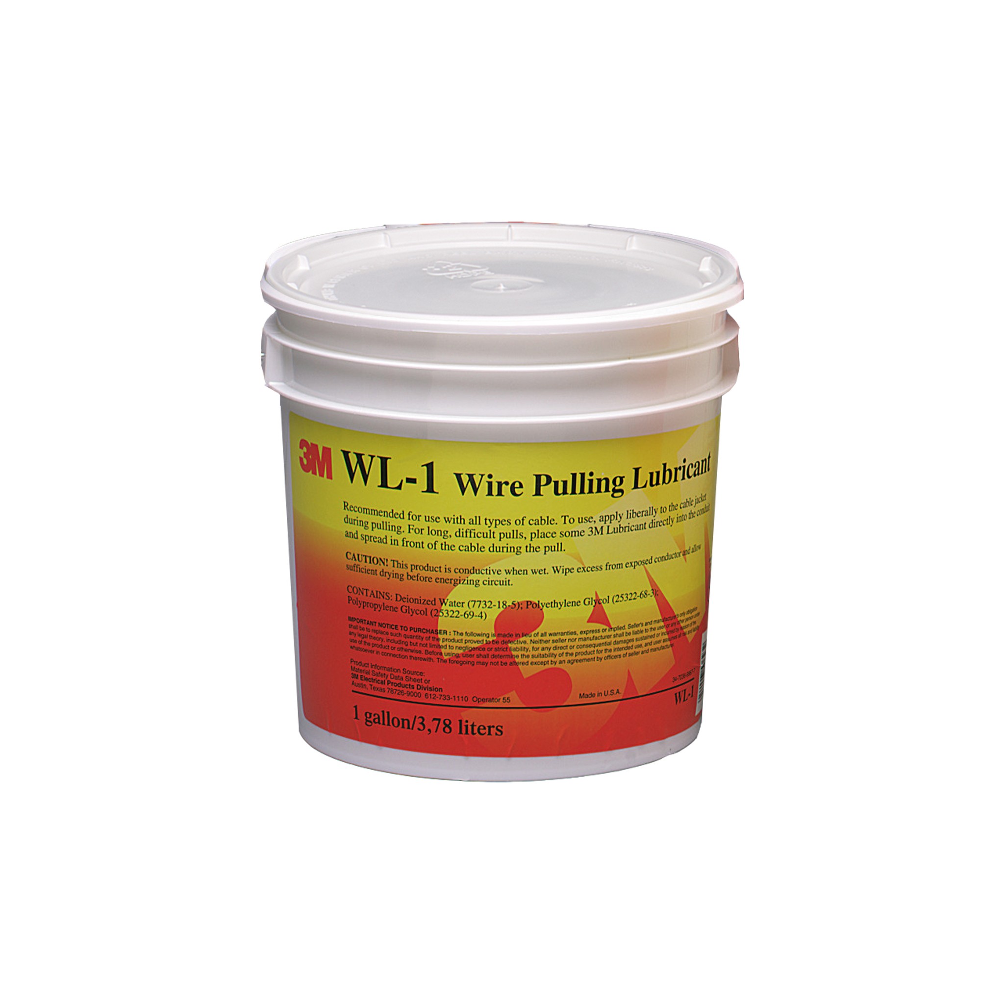 3M™ Wire Pulling Lubricant Gel WL-1, One Gallon, 4 Drums (Case of 4) SKU 7100027866