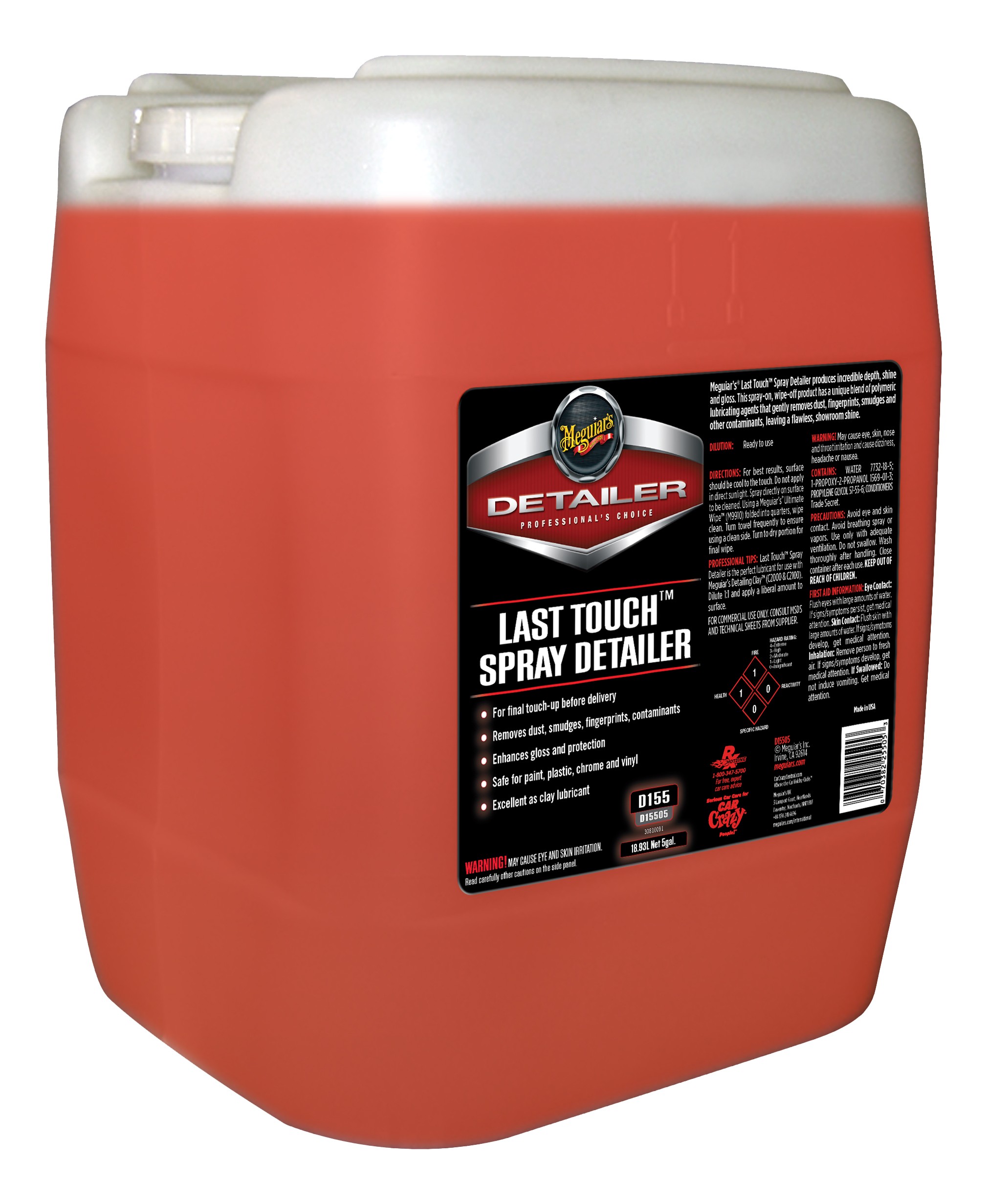 Meguiar's® D155 Detailer Last Touch Spray Detailer, 5 Gallon (Case of 1) SKU 7100178551