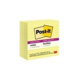 Post-it® Super Sticky Notes 675-6SSCYm Yellow, Lined, 4 in x 4 in, 6 pk, 90sh/pd, 100% PEFC, SGSC...