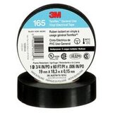 3M™ Temflex™ Vinyl Electrical Tape 165, Black, 3/4 in x 60 ft x .006 in, 100 Rolls/Case (Case of ...