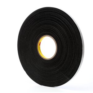 3M™ Vinyl Foam Tape 4516, Black, 1/2 in x 36 yd, 62 mil, 18 rolls per case