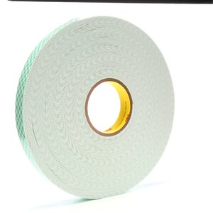 3M™ Double Coated Urethane Foam Tape 4016, Off White, 1 in x 36 yd, 62 mil, 9 rolls per case