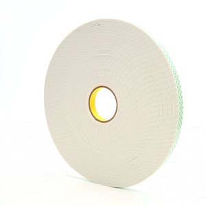 3M™ Double Coated Urethane Foam Tape 4008, Off White, 3/4 in x 36 yd, 125 mil, 12 rolls per case