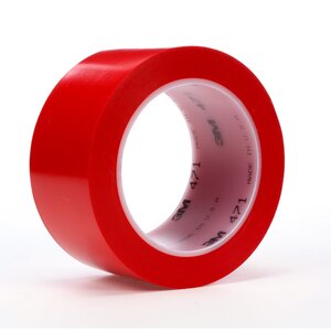 3M™ Vinyl Tape 471, Red, 4 in x 36 yd, 5.2 mil, 8 rolls per case