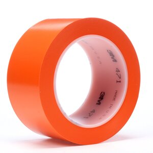 3M™ Vinyl Tape 471, Orange, 2 in x 36 yd, 5.2 mil, 24 rolls per case