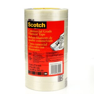 Scotch® Filament Tape 897 Clear, 24 mm x 55 m, 36 rolls per case