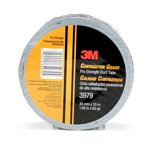 3M™ Contractor Grade Pro Strength Duct Tape 3979 Silver, 1.88 in x 60 yd 8.0 mil, 24 rolls per case Individual Wrapped