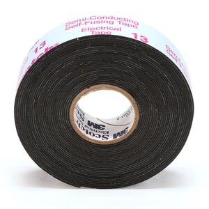 Scotch® Electrical Semi-Conducting Tape 13, 3/4 in x 15 ft, Printed, Black, 50 rolls/Case, BULK