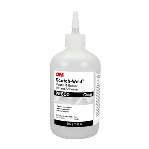 3M™ Scotch-Weld™ Plastic & Rubber Instant Adhesive PR600, 500 g btl, 1 per case