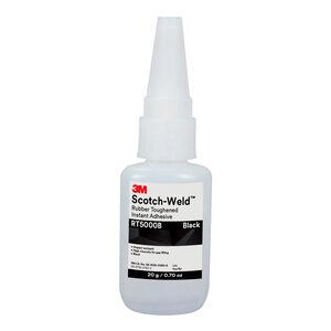 3M™ Scotch-Weld™ Rubber Toughened Instant Adhesive RT5000B, Black, 20 Gram Bottle, 10/case