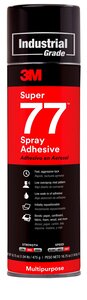 3M™ Super 77™ Multipurpose Spray Adhesive, Net Wt 16.75 oz, 12 per case