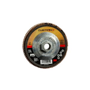 3M™ Cubitron™ II Flap Disc 967A, T29 Quick Change, 4-1/2 in x 5/8-11, 40+ Y-weight, Giant, 10 per case