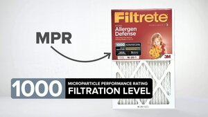 Filtrete™ Allergen Defense Air Filter, 1000 MPR, 9802-2PK-HDW, 20 in x
20 in x 1 in (50,8 cm x 50,8 cm x 2,5 cm)