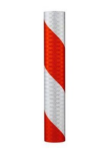 3M™ Flexible Prismatic Reflective Barricade Sheeting 3334R Orange/White, 4 in stripe/right, 11.75 in x 100 yd