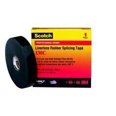 Scotch® Linerless Rubber Splicing Tape 130C, Black, Configurable
