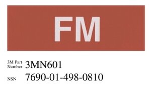 3M™ Diamond Grade™ Damage Control Pipe Marking 3MN601, "FM", 6 in x 2
in, 50/Package