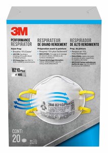 3M™ Performance Disposable Paint Prep Respirator N95 Particulate,
8210PP20-DC, 20 each/pack, 4 packs/case