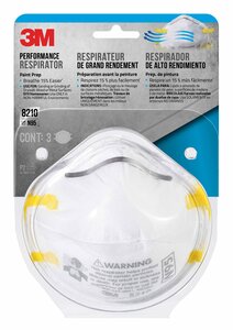 3M™ Performance Paint Prep Respirator N95 Particulate, 8210P3-DC, 3
eaches/pack, 12 packs/case