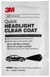 3M™ Quick Headlight Clear Coat Wipes, 32516, 40 wipes per case