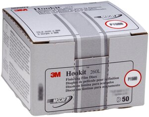 3M™ Hookit™ Finishing Film Abrasive Disc 260L, 00950, 6 in, P1500, 100 discs per carton, 4 cartons per case