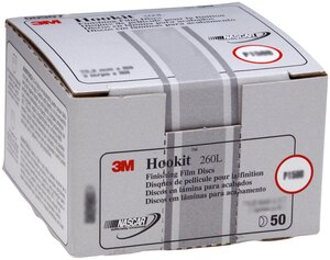 3M™ Hookit™ Finishing Film Abrasive Disc 260L, 00907, 3 in, P1500, 50 discs per carton, 4 cartons per case