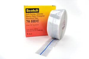 Scotch® Self-Fusing Silicone Rubber Electrical Tape 70, 1 in x 30 ft, Sky Blue/Gray, 1 roll/carton, 24 rolls/Case