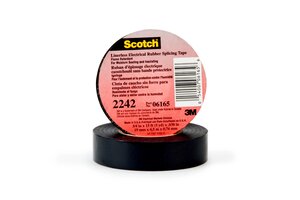 3M™ Linerless Electrical Rubber Tape 2242, 3/4 in x 15 ft, 1 in core, Black, 1 roll/carton, 24 rolls/Case