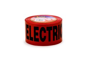 Scotch® Buried Barricade Tape 302, CAUTION BURIED ELECTRIC LINE, 3 in x 1000 ft, Red, 8 rolls/Case
