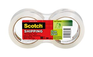 Scotch® Sure Start Shipping Packaging Tape 3450-2 1.88 in x 54.6 yd (48
mm x 50 m), 2 pk