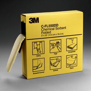 3M™ Chemical Sorbent Folded C-FL550DD/P-F2001, High Capacity, 3 Box/Case