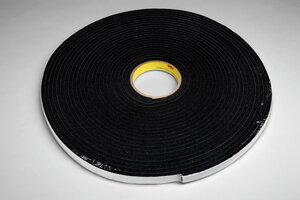 3M™ Vinyl Foam Tape 4504, Black, 2 in x 18 yd, 250 mil, 6 rolls per case