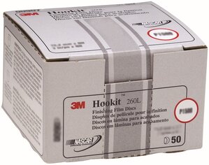 3M™ Hookit™ Finishing Film Abrasive Disc 260L, 00908, 3 in, P1200, 50 discs per carton, 4 cartons per case
