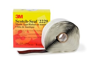 3M™ Scotch-Seal™ Mastic Tape Compound 2229, 3-3/4 in x 10 ft, Black, 1 roll/carton, 8 rolls/Case