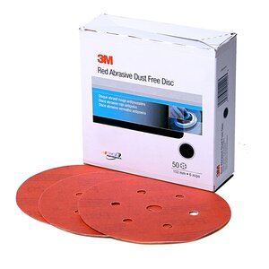 3M™ Hookit™ Red Abrasive Disc Dust Free, 01144, 6 in, P150, 50 discs per
carton, 6 cartons per case