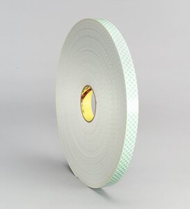 3M™ Double Coated Urethane Foam Tape 4008, Off White, 1 1/2 in x 36 yd, 125 mil, 6 rolls per case