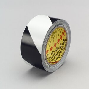 3M™ Safety Stripe Tape 5700, Black/White, 3 in x 36 yd, 5.4 mil, 12 rolls per case
