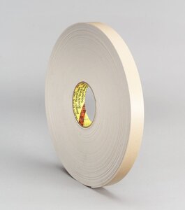 3M™ Double Coated Polyethylene Foam Tape 4496W, White, 3/4 in x 36 yd, 62 mil, 12 rolls per case