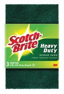 Scotch-Brite® Heavy Duty Scour Pad 223-7, 6.0 in x 3.8 in, 3 pk, 7/cs