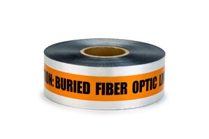 Scotch® Detectable Buried Barricade Tape 409, CAUTION BURIED FIBER OPTIC LINE BELOW, 6 in x 1000 ft, Orange, 4 rolls/Case