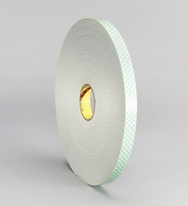 3M™ Double Coated Urethane Foam Tape 4004, Off White, 3/8 in x 18 yd, 250 mil, 24 rolls per case