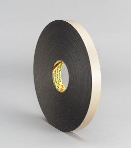 3M™ Double Coated Polyethylene Foam Tape 4496B, Black, 54 in x 36 Yds, 62 mil, 1 roll per case