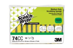 Scotch-Brite™ Medium Duty Scrubbing Sponge 74CC, 6.1 in x 3.6 in x 0.7 in, 10/Pack, 6 Pack/Case