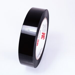 3M™ Polyester Film Electrical Tape 1350F-1, Black, 24 in x 72 yd, 3-in paper core, Log roll