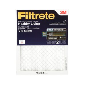 Filtrete™ Elite Allergen Reduction Filter EA00-2PK-6E-NA, MPR 2200, 16
in x 20 in x 1 in (40,6 cm x 50,8 cm x 2,5 cm), 2/pk
