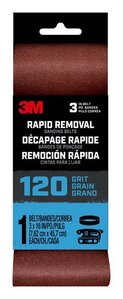 3M™ Rapid Removal 3 x 18 inchPower Sanding Belt, 120 grit, Belt3x181pk120, 1 pk, 10/case (Case of 10)