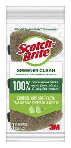Scotch-Brite® Greener Clean Dishwand Refill 673-12, 3 ea/pk, 12 pks/cs