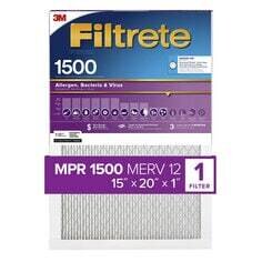 Filtrete™ High Performance Air Filter 1500 MPR 2006DC-4, 15 in x 20 in x 1 in (38.1 cm x 50.8 cm x 2.5 cm)