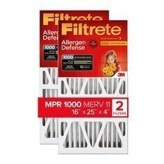 Filtrete™ High Performance Air Filter 1000 MPR NADP01-2PK-1E, 16 in x 25 in x 4 in (40.6 cm x 63.5 cm x 10.1 cm)