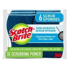Scotch-Brite® Non-Scratch Scrub Sponge 526-6, 4.4 in x 2.6 in x 0.7 in (111 mm x 66 mm x 17 mm), 6/6