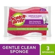 Scotch-Brite® Gentle Clean Scrub Sponge DD-3-8, 4.4 in x 2.6 in x 0.7 in (111 mm x 66 mm x 17 mm), 8/3